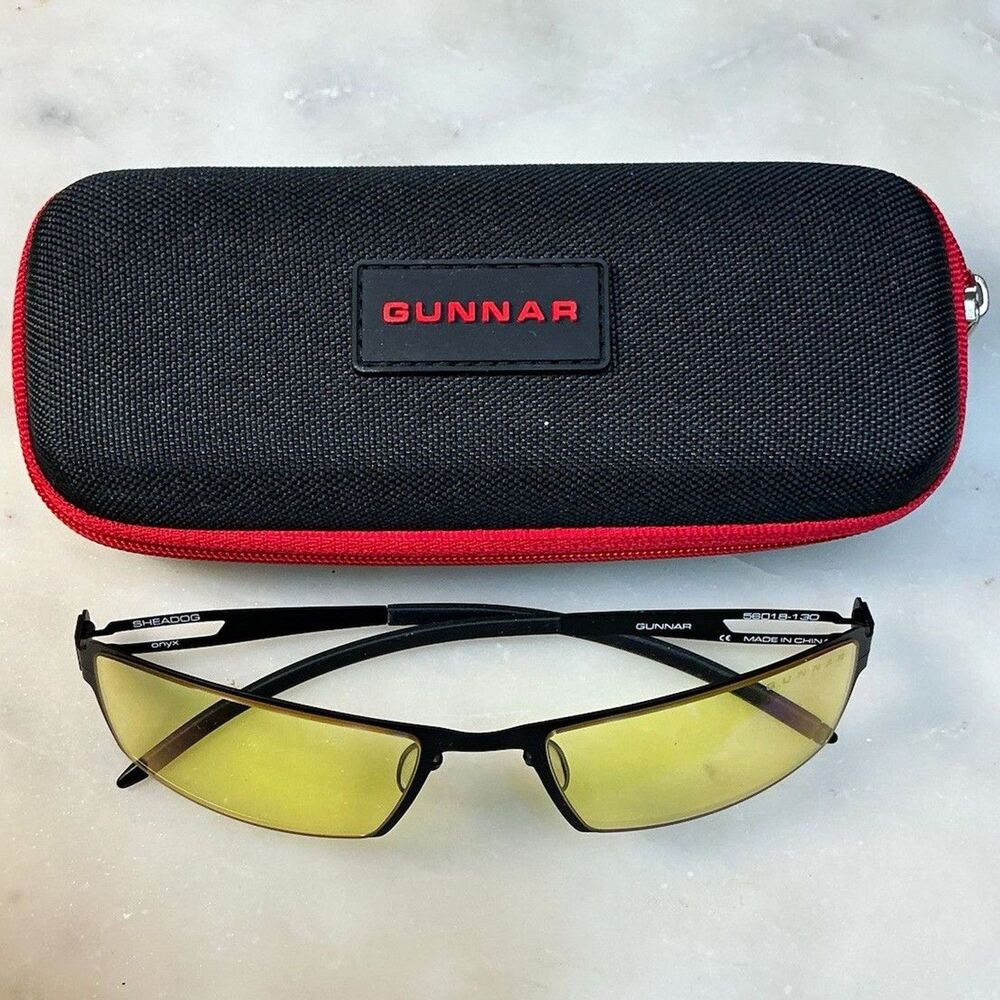GUNNAR Sheadog Eyeglasses Frames Black Full Rim Metal 56-18-130 w/ Case